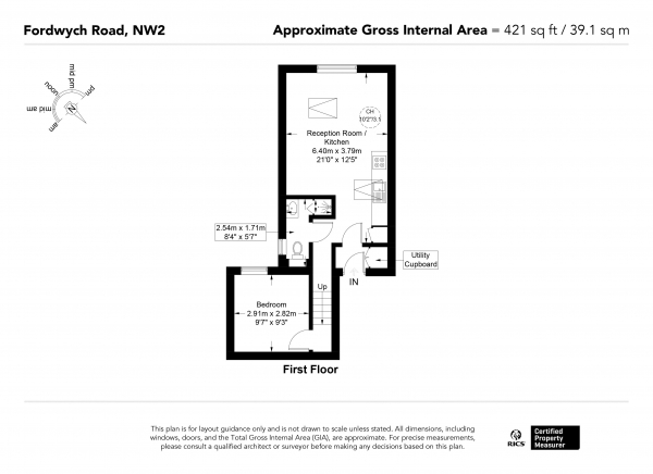 Floor Plan Image for 1 Bedroom Apartment for Sale in Fordwych Road, West Hampstead, London NW2