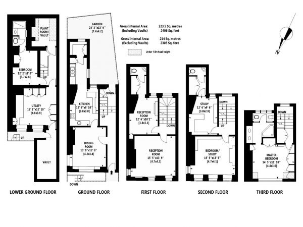 Floor Plan Image for 4 Bedroom Semi-Detached House to Rent in Meard Street, Soho, London, W1F