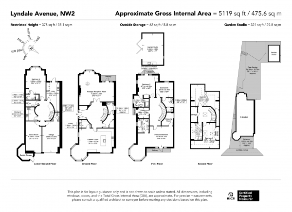 Floor Plan Image for 6 Bedroom Detached House for Sale in Lyndale Avenue, London NW2