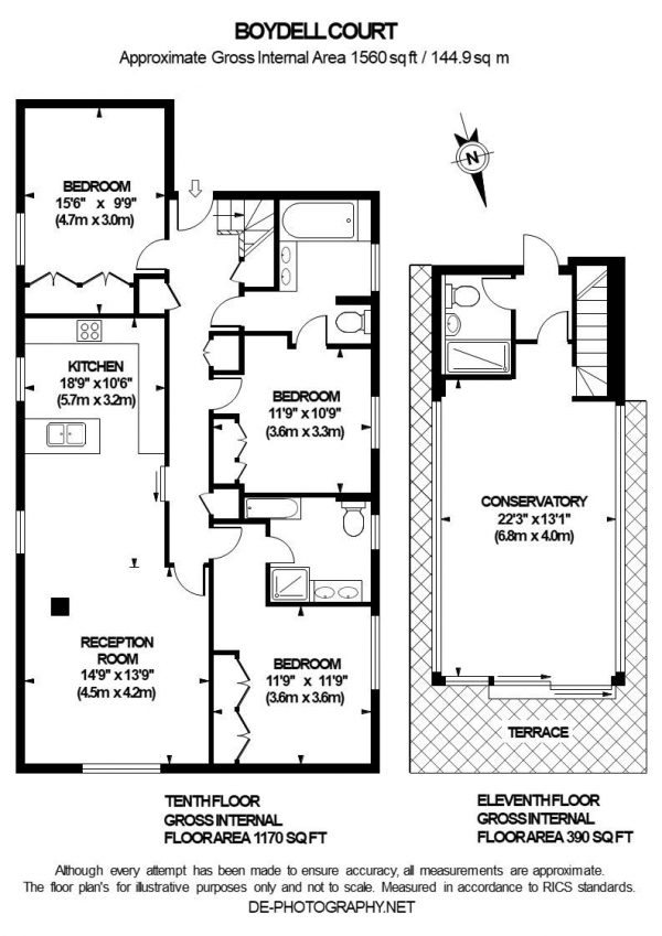 Floor Plan Image for 3 Bedroom Apartment to Rent in Boydell Court St Johns Wood Park, St Johns Wood, London NW8