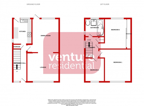 Floor Plan Image for 3 Bedroom Semi-Detached House for Sale in Pennine Avenue, Luton