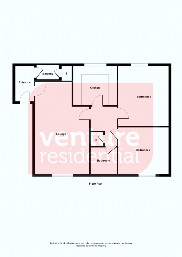 Floor Plan Image for 2 Bedroom Apartment to Rent in Drakes Drive, St. Albans