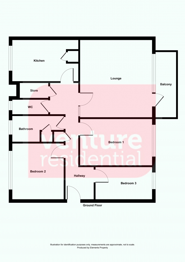 Floor Plan Image for 3 Bedroom Apartment to Rent in Stonesdale, Luton