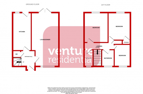 Floor Plan Image for 3 Bedroom Terraced House for Sale in Mobley Green, Luton