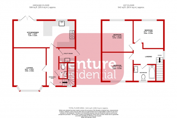 Floor Plan Image for 3 Bedroom Detached House for Sale in Alwyn Close, Luton