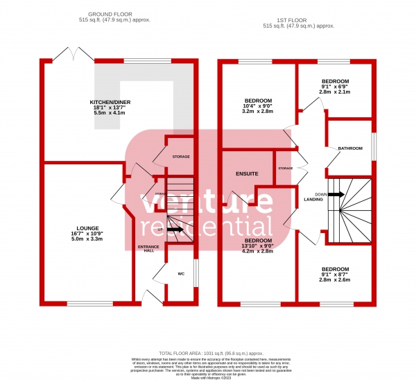 Floor Plan Image for 4 Bedroom Detached House for Sale in Box Crescent, Dunstable