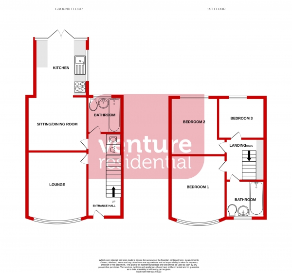 Floor Plan Image for 3 Bedroom Terraced House for Sale in Bramingham Road, Luton