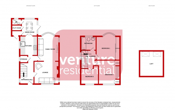 Floor Plan Image for 3 Bedroom Detached House for Sale in Clifton Road, Dunstable