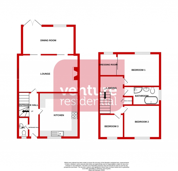 Floor Plan Image for 3 Bedroom Semi-Detached House for Sale in Ellerdine Close, Luton