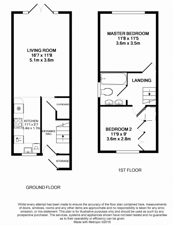 Floor Plan Image for 2 Bedroom End of Terrace House for Sale in Kirkdale, London