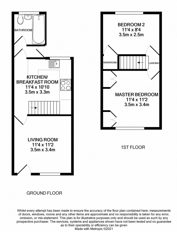 Floor Plan Image for 2 Bedroom Terraced House for Sale in Wharton Road, Bromley