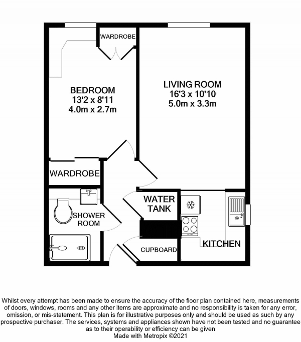 Floor Plan for 1 Bedroom Retirement Property for Sale in 51 Palace Grove, Bromley, BR1, 3HG -  &pound100,000