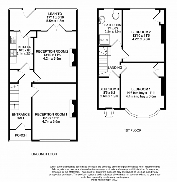 Floor Plan Image for 3 Bedroom Terraced House for Sale in Langley Way, West Wickham