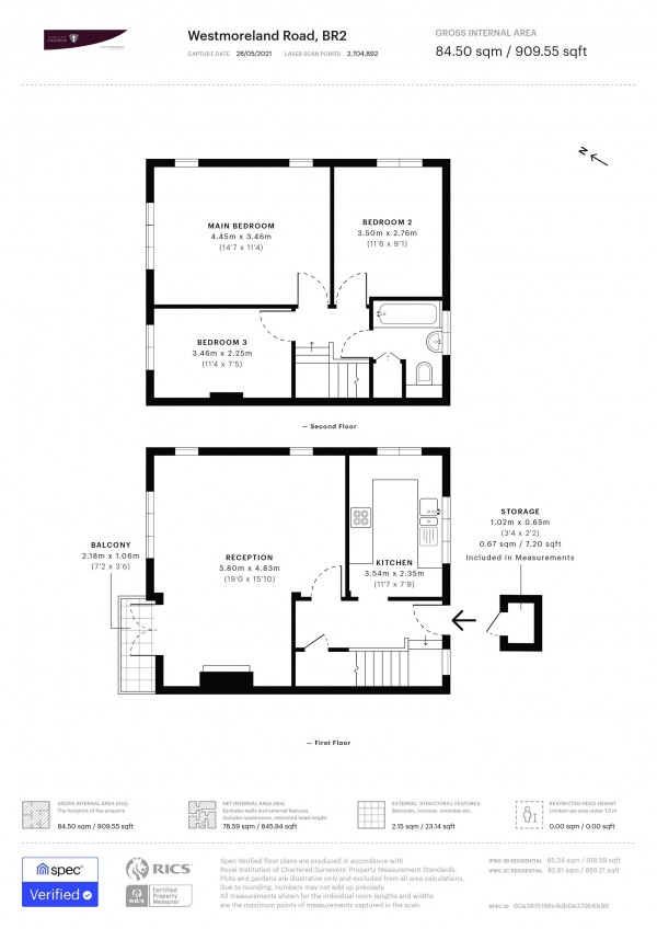 Floor Plan Image for 3 Bedroom Flat for Sale in Westmoreland Road, Bromley