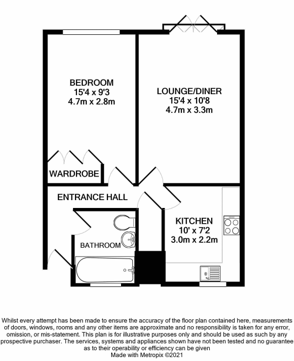 Floor Plan Image for 1 Bedroom Apartment for Sale in 124 Widmore Road, Bromley