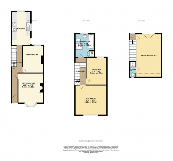 Floor Plan Image for 3 Bedroom Semi-Detached House for Sale in Park End, Bromley