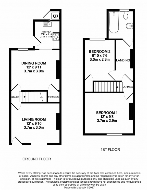 Floor Plan Image for 2 Bedroom Terraced House for Sale in Jackson Road, Bromley