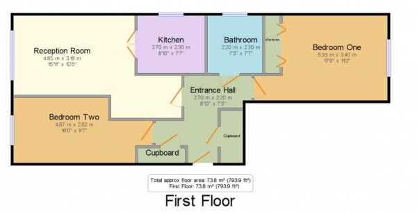 Floor Plan for 2 Bedroom Apartment for Sale in North Street, Bromley, BR1, 1BQ - Offers in Excess of &pound300,000