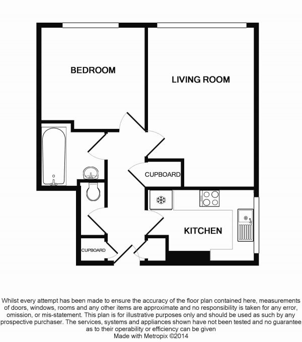 Floor Plan for 1 Bedroom Apartment to Rent in Beckenham
