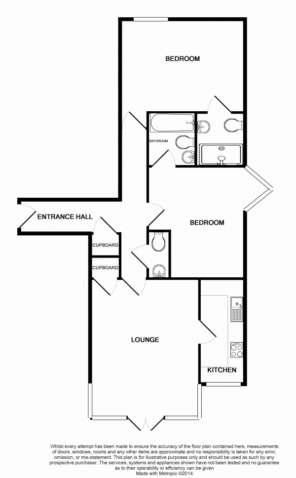 Floor Plan for 2 Bedroom Apartment to Rent in Sparkes Close, Bromley, BR2, 9BU - £415 pw | £1800 pcm