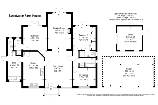 Floor Plan Image for 3 Bedroom Detached House for Sale in Culmer Lane, Wormley