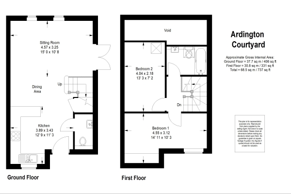 Floor Plan Image for 2 Bedroom Semi-Detached House for Sale in Roke Lane, Witley