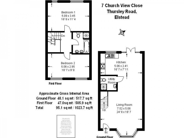 Floor Plan Image for 2 Bedroom End of Terrace House for Sale in Church View Close, Elstead