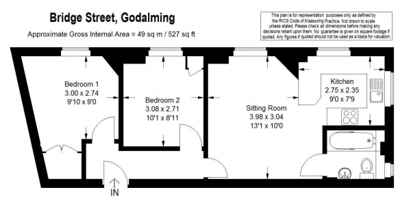 Floor Plan Image for 2 Bedroom Apartment for Sale in Bridge Street, Godalming