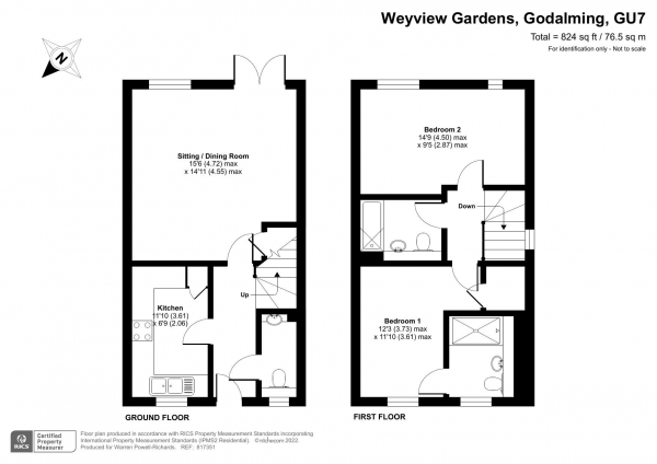 Floor Plan Image for 2 Bedroom Semi-Detached House for Sale in Weyview Gardens, Godalming