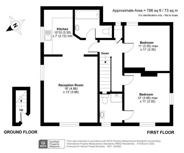 Floor Plan Image for 2 Bedroom Apartment to Rent in **LET AGREED** Hare Lane, Farncombe