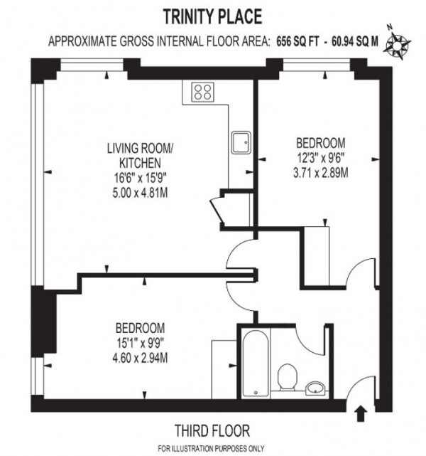 Floor Plan Image for 2 Bedroom Penthouse to Rent in Chertsey Road, Woking ** VIEWINGS SATURDAY THE 22ND OF APRIL ONLY **