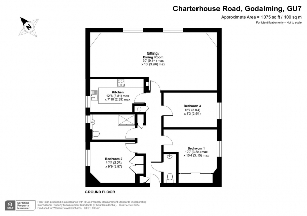 Floor Plan Image for 3 Bedroom Apartment for Sale in Chapel Fields, Godalming