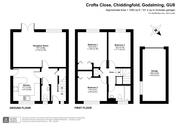 Floor Plan Image for 3 Bedroom Semi-Detached House for Sale in 3 bedroom semi-detached family home in a Cul-de-sac location with a garage and own drive.