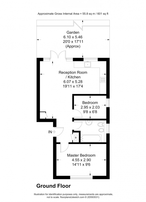 Floor Plan Image for 2 Bedroom Apartment to Rent in **LET AGREED** Farncombe Street, Godalming