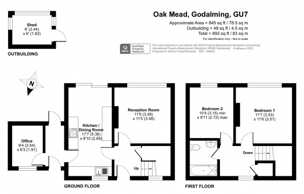 Floor Plan Image for 2 Bedroom Semi-Detached House for Sale in Oak Mead, Farncombe