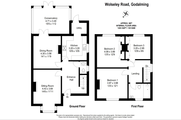 Floor Plan Image for 3 Bedroom Detached House for Sale in Wolseley Road, Godalming