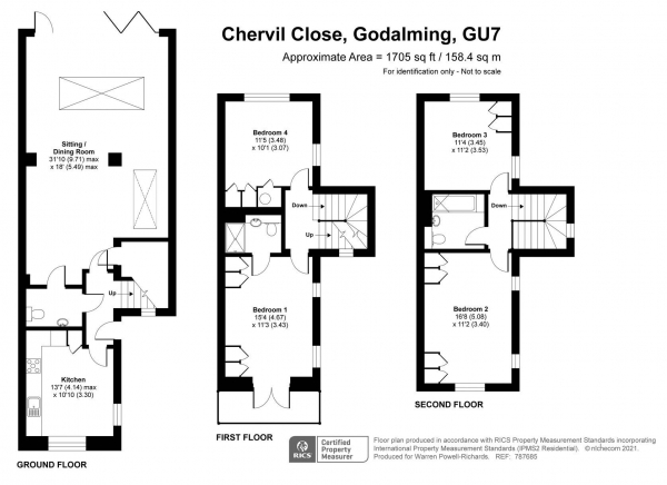 Floor Plan Image for 4 Bedroom Detached House for Sale in Chervil Close, Godalming