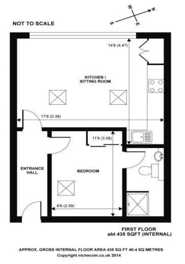 Floor Plan Image for 1 Bedroom Apartment to Rent in **LET AGREED** Town Centre, Godalming