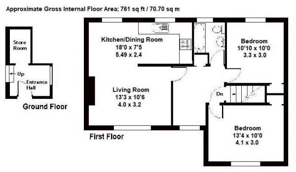 Floor Plan Image for 2 Bedroom Maisonette for Sale in Croft Road, Witley