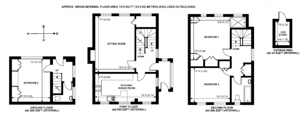 Floor Plan Image for 3 Bedroom Semi-Detached House for Sale in Church Road, Hascombe