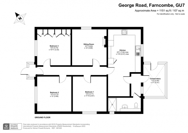 Floor Plan Image for 3 Bedroom Bungalow for Sale in George Road, Farncombe