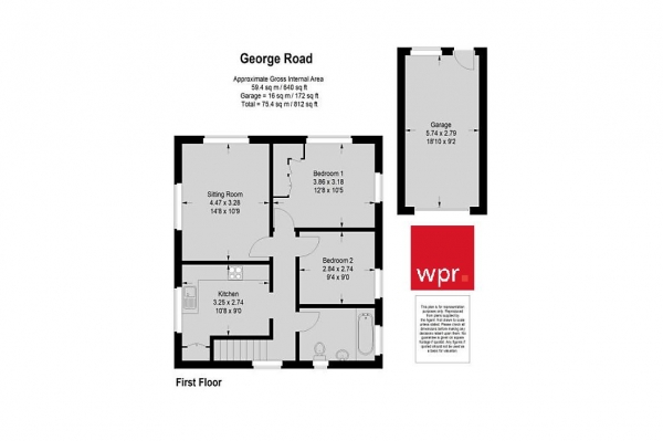 Floor Plan Image for 2 Bedroom Maisonette for Sale in George Road, Farncombe