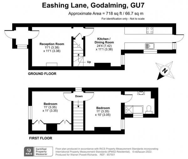 Floor Plan Image for 2 Bedroom End of Terrace House for Sale in Eashing Lane, Godalming