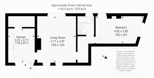 Floor Plan Image for 1 Bedroom Apartment for Sale in Church Road, Godalming