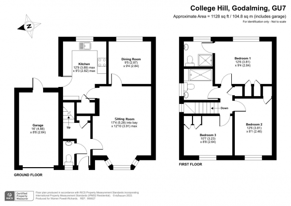 Floor Plan Image for 3 Bedroom Detached House for Sale in College Hill, Godalming