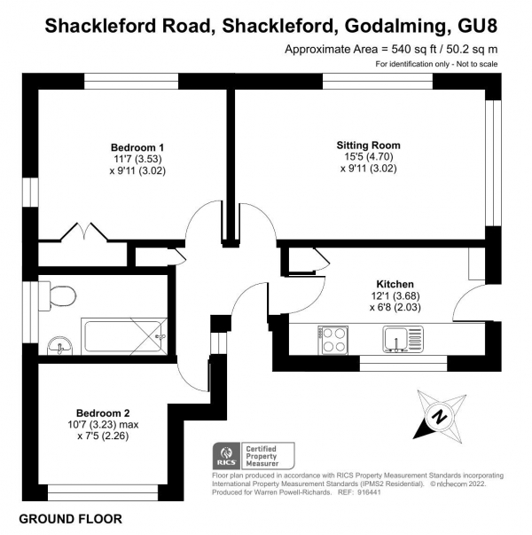 Floor Plan Image for 2 Bedroom Bungalow for Sale in Shackleford Road, Shackleford