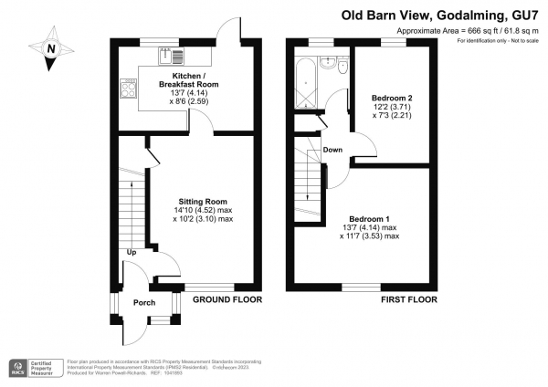 Floor Plan Image for 2 Bedroom Terraced House for Sale in Old Barn View, Godalming