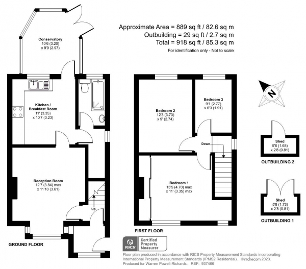 Floor Plan Image for 3 Bedroom Detached House for Sale in Wood Road, Farncombe