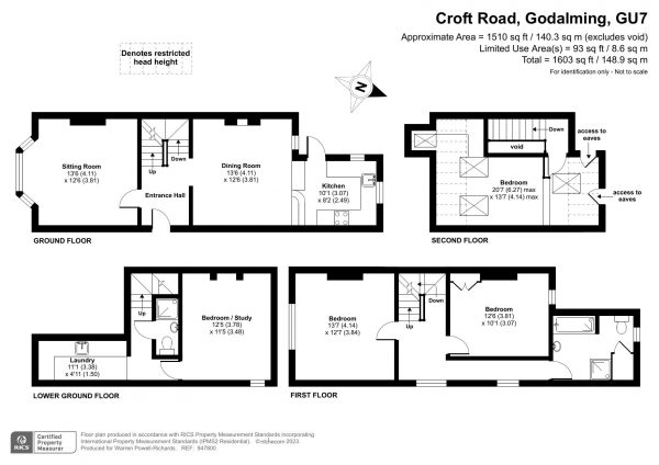 Floor Plan Image for 4 Bedroom Semi-Detached House for Sale in Croft Road, Godalming