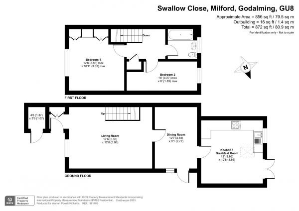 Floor Plan Image for 2 Bedroom End of Terrace House for Sale in Swallow Close, Milford, Godalming